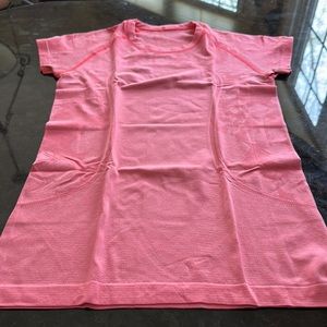 Lululemon, short sleeve top , peach color , size 8 , good condition